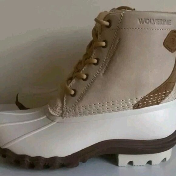 Wolverine Women's Torrent Waterproof Duck Boot Size 10  Ivory White RETAIL$160 - Picture 2 of 4